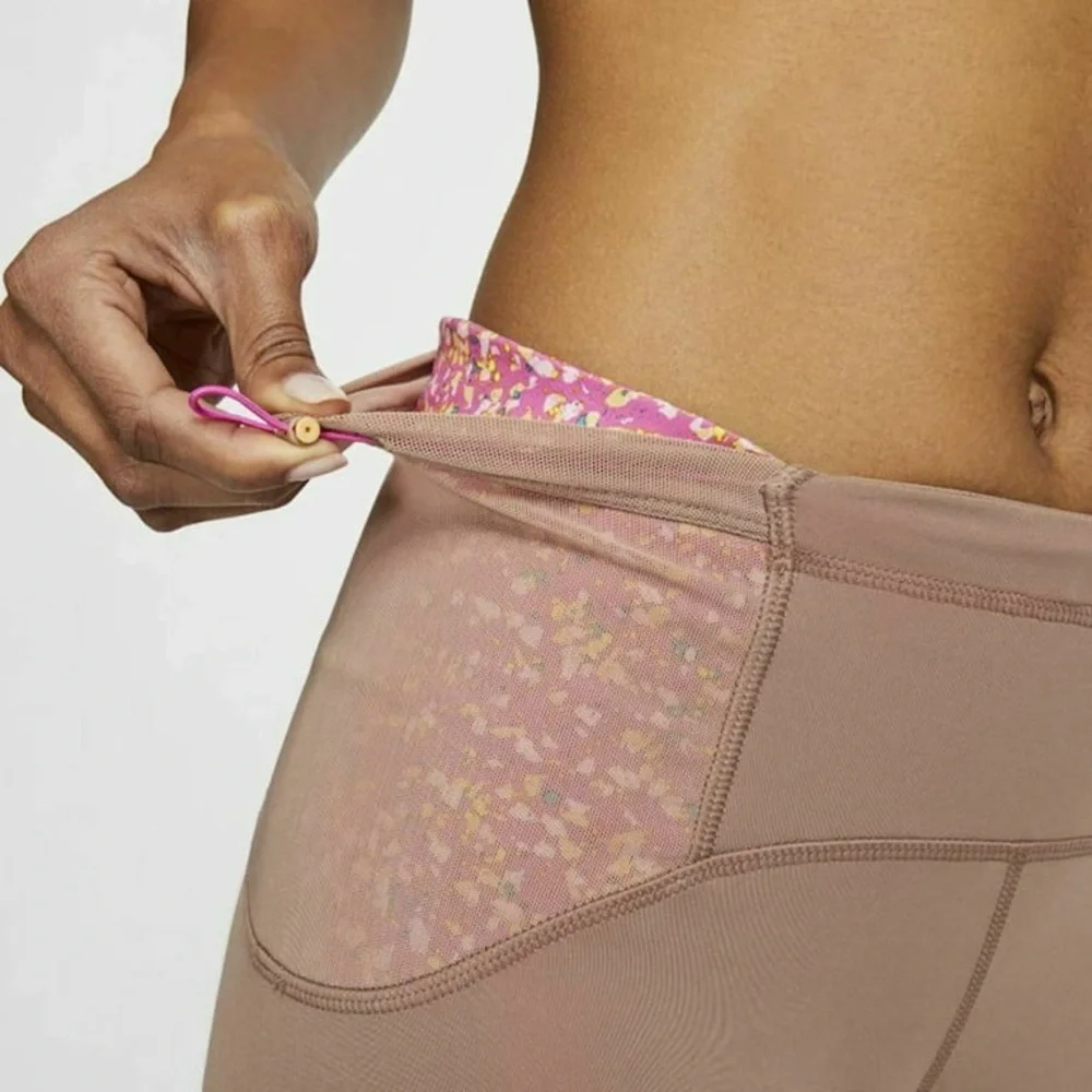 NIKE Speed Icon Clash in Desert Dust 7/8 Running Legging Women's Size M - Picture 5 of 16